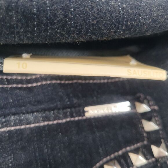 MICHAEL Michael Kors Jeans Y2K Low Rise Boot Cut Denim Stud Sausalito 10 New - Picture 12 of 14